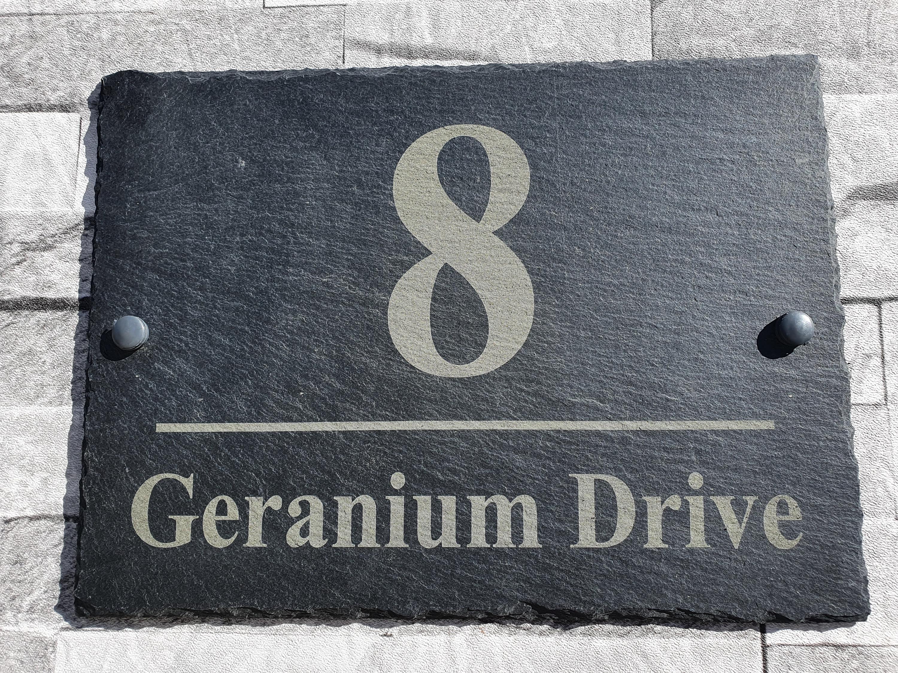 Slate House Sign 20cm x 10cm Plaque Personalised Deep Engraved & Fixing - Thumbnail 6