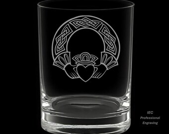 Claddagh 14 Ounce Double Rocks Glass with Gift Box