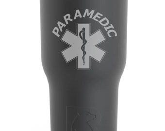 Paramedic 20 Ounce Charcoal RTIC Tumbler (Also Available in Navy Blue and Brick Red).