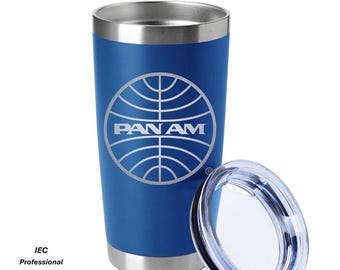 PanAm 1973 Logo 20 Ounce Blue Hasle Outfitters Tumbler
