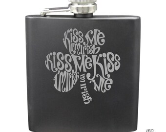 Kiss Me I’m Irish Shot & 6 Ounce Flask Set