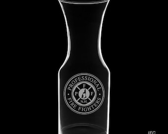 PFFNH Logo 40 Ounce Wine Carafe with Optional 13 Ounce Glasses and Optional Free Personalization (PFFNH Officially Licensed)