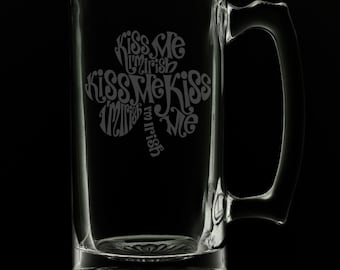 Irish Clover 25 Ounce Beer Mug (Also Available in 16oz)