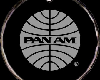 Pan Am Globe Crystal Christmas Ornament (2.25X.25 thick)