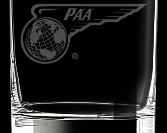 Pan Am Wing Globe Rocks Glass.