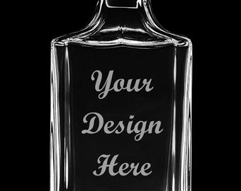 Wedding Gift 25 Ounce Whiskey Decanter With Optional 10 or 14  Ounce Rocks Glasses