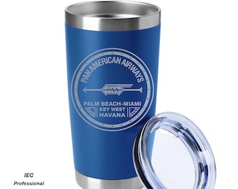 PanAm 1927 Logo 20 Ounce Blue Hasle Outfitters Tumbler
