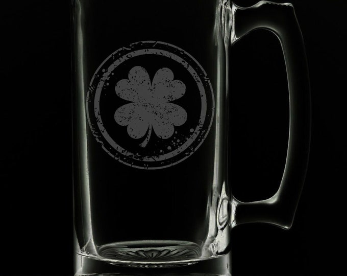 Featured listing image: Irish Clover 25 Ounce Beer Mug (Also Available in 16oz & 12oz)