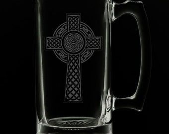 Irish Celtic Cross 25 Ounce Beer Mug (Also Available in 16oz & 12oz)