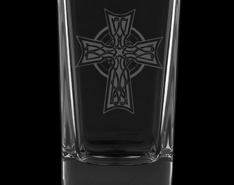 Irish Cross 2.75 Ounce Dessert Shot Glass (Also available in 2.0oz)