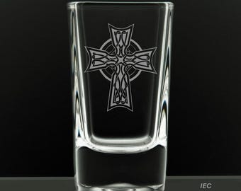 Irish Cross 2.75 Ounce Dessert Shot Glass (Also available in 2.0oz)