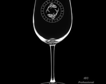 Pisces 12 Ounce Wine Glass with Gift Box