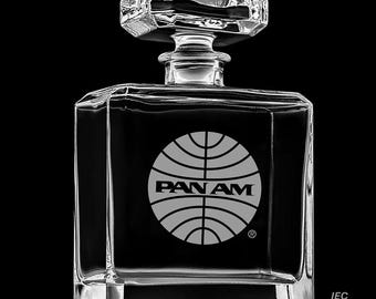 PanAm 30 Ounce Crystal Shannon Whiskey Decanter With Optional 10 or 14  Ounce Rocks Glasses and Free Optional Personalization