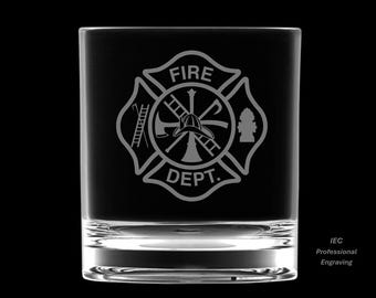 Firefighter 10 Ounce Rocks Glass