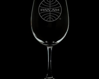 PanAm 1973 Logo 12 Ounce Wine Glass