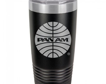 PanAm 1957 Logo 20 Ounce Black Polar Camel Tumbler (Also Available in Red, White, Gray, & Blue)