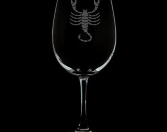 Scorpio 12 Ounce Wine Glass