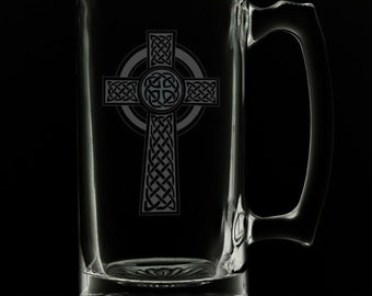 Irish Celtic Cross 25 Ounce Beer Mug (Also Available in 16oz & 12oz)