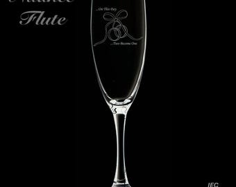 Wedding 6 Ounce Nuance Wine Flute (Personalization Included)