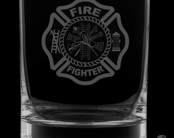 Firefighter 12 Ounce Rocks Glass