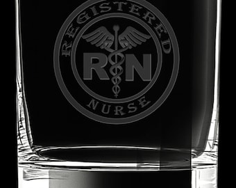Registered Nurse 12 Ounce Rocks Glass