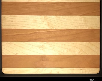 8” X 10” X 1” Custom Made Cutting Board Created Out Of Cherry and Maple