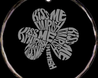 Celtic Shamrock Crystal Christmas Ornament (2.75X.25 thick)