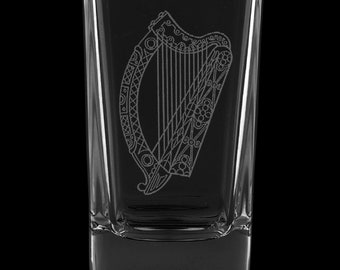 Irish Harp 2.75 Ounce Dessert Shot Glass (Also available in 2.0oz)