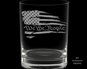 We The People 14 Ounce Double Rocks Glass