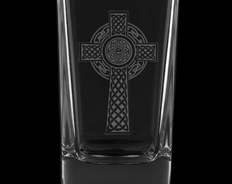 Irish Cross 2.75 Ounce Dessert Shot Glass (Also available in 2.0oz)