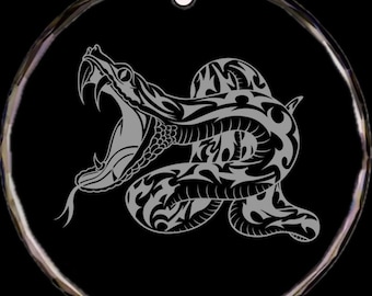 Snake Crystal Christmas Ornament (2.75X.25 thick)