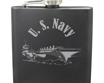 Navy Shot & 6 Ounce Flask Set