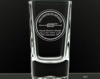 PanAm Logo, 2.75 Ounce Dessert Shot Glass (Also available in 2.0oz)