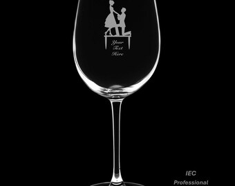 Wedding 12 Ounce Wine Glass (Personalization Included)