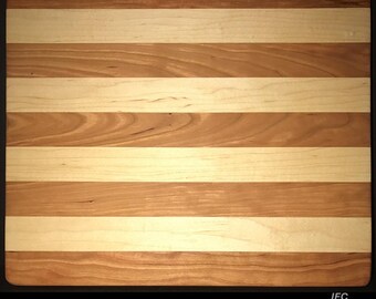12” X 14” X 1..25” Custom Made Cutting Board Created Out Of Cherry and Maple