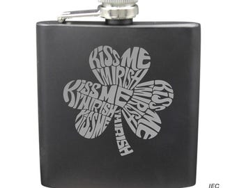 Kiss Me I’m Irish Shot & 6 Ounce Flask Set