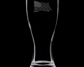 US Veteran 18 Ounce Pilsner Glass