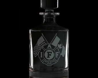 IAFF Officially Licensed 25 Ounce Whiskey Decanter With Optional Rocks Glasses