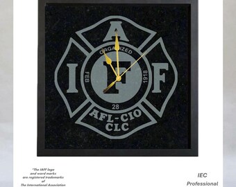 IAFF Officially Licensed Custom Framed "A-Grade Granite" Clock