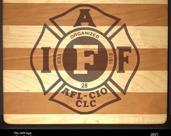 IAFF Cherry & Maple Cutting Board (8 X 10 X 1) Custom Made