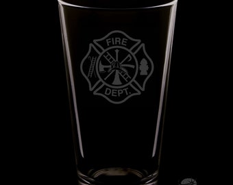 Fire Department Pint Glass 16 Ounce