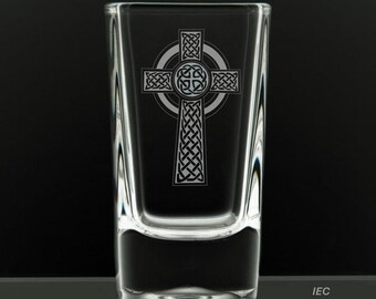 Irish Cross 2.75 Ounce Dessert Shot Glass (Also available in 2.0oz)