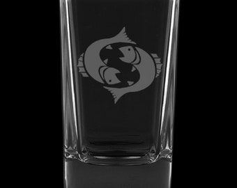 Pisces 2.75 Ounce Dessert Shot Glass (Also available in 2.0oz)