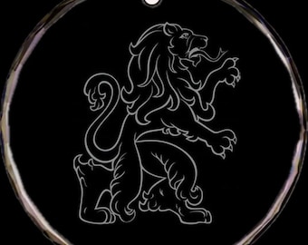 Scottish Lion Crystal Christmas Ornament (2.75X.25 thick)