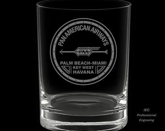 Pan Am 14 Ounce 1927 Logo Double Rocks Glass with Gift Box