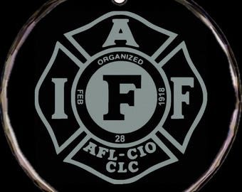 IAFF Officially Licensed Crystal Christmas Ornament (2.25X.25 thick)