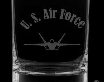 United States Air Force 12 Ounce Rocks Glass