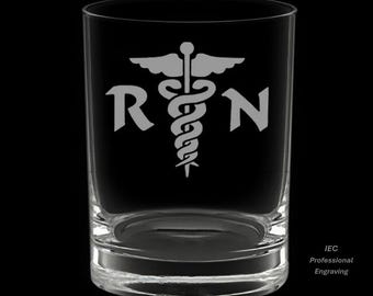 Registered Nurse 14 Ounce Double Rocks Glass