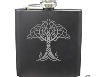 Tree Of Life 6 Ounce Flask