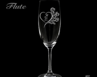 Wedding 5.75 Ounce Helena Wine Flute (Personalization Included)